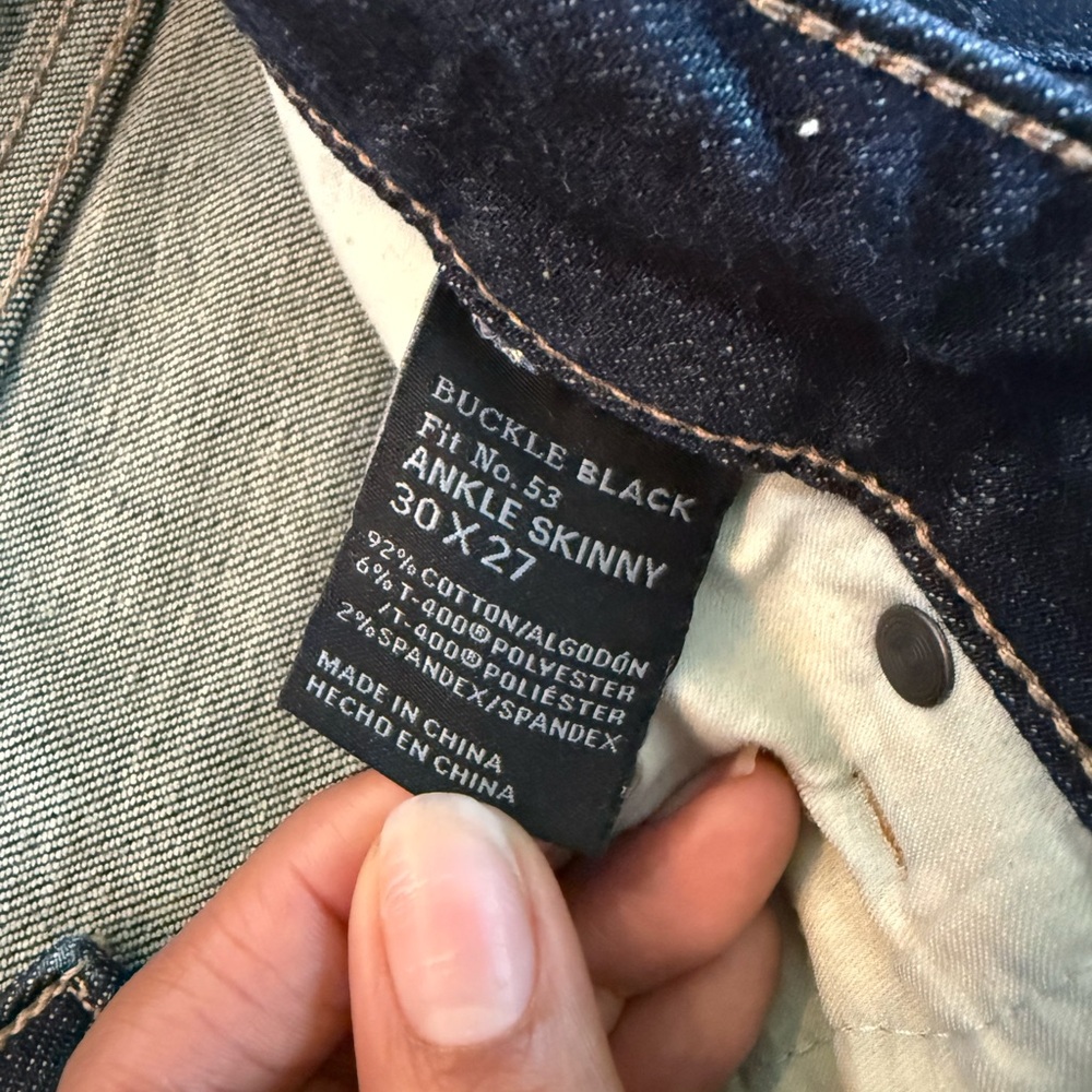 Buckle Black Ankle Skinny Jeans - Picture 13 of 15